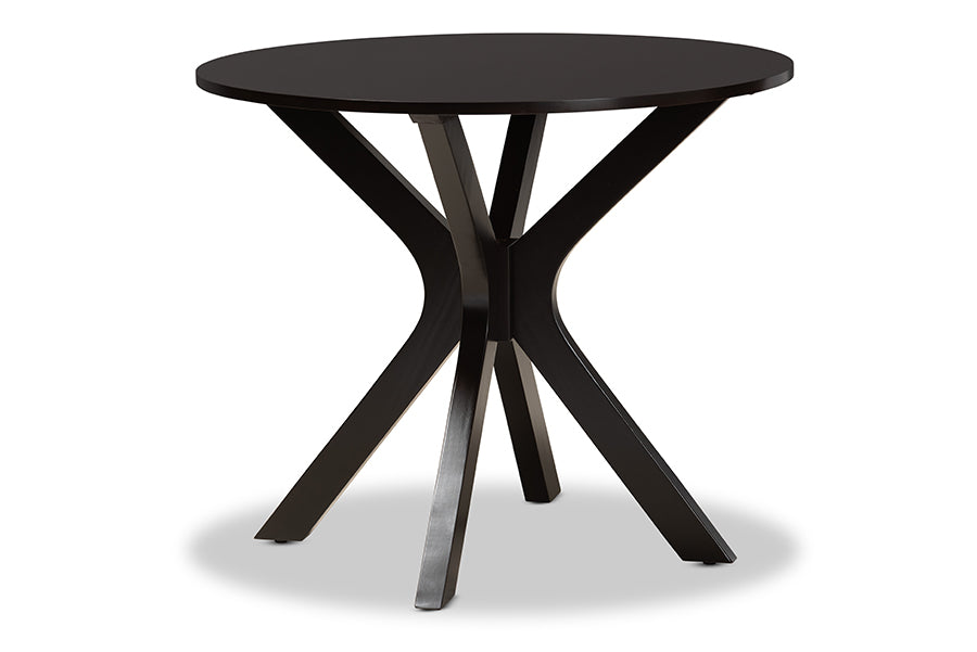 Baxton Studio Callie Modern and Contemporary Sand Fabric Upholstered and Dark Brown Finished Wood 5-Piece Dining Set
