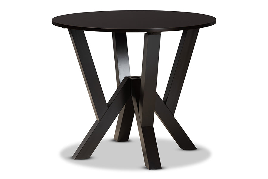 Baxton Studio Anise Modern and Contemporary Sand Fabric Upholstered and Dark Brown Finished Wood 5-Piece Dining Set