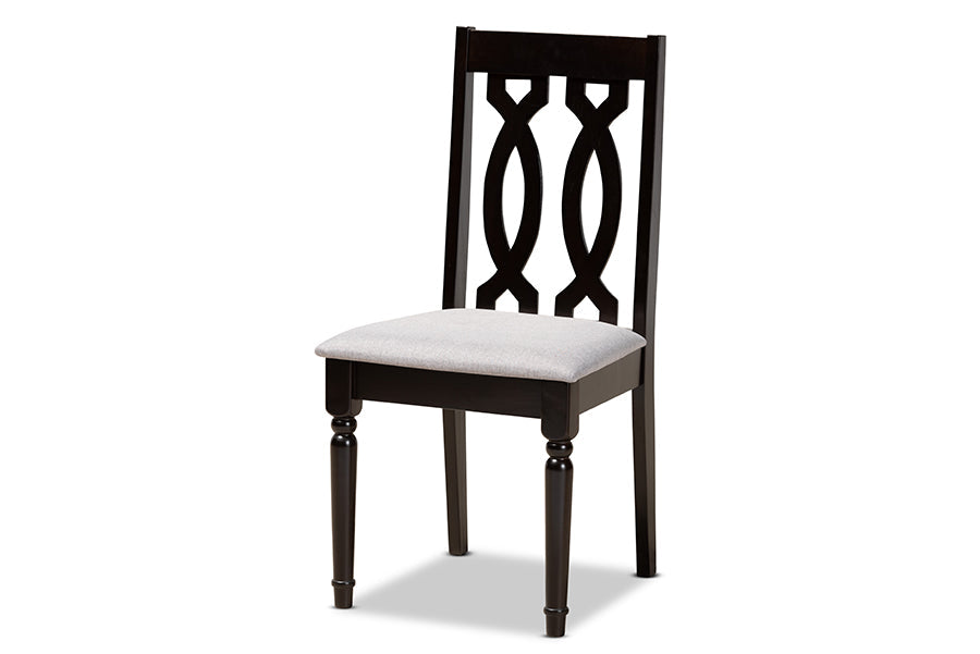 Baxton Studio Anise Modern and Contemporary Grey Fabric Upholstered and Dark Brown Finished Wood 5-Piece Dining Set