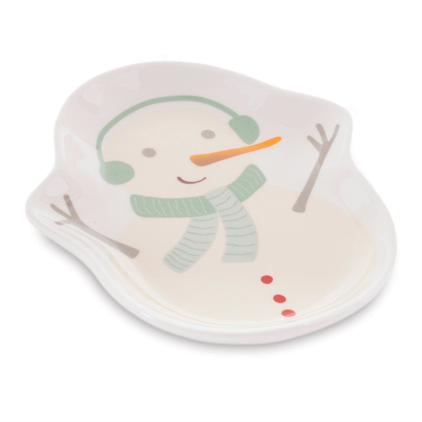 Ceramic Snowman Holiday Trinket Dish (Set of 4)