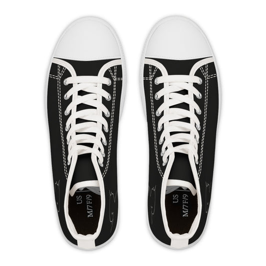 Women’s Black High-Top Sneakers – Political Parody Statement Shoes
