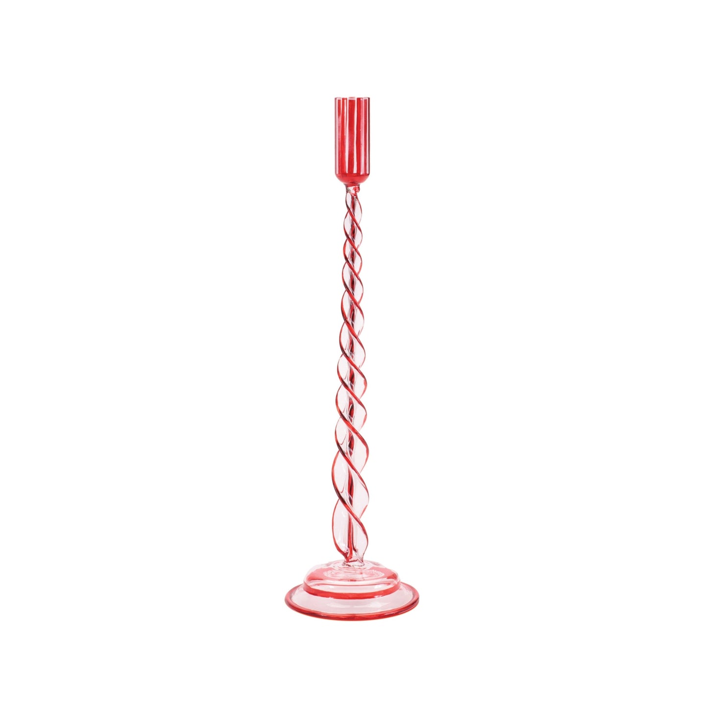 Twisted Glass Taper Candle Holder (Set of 2)