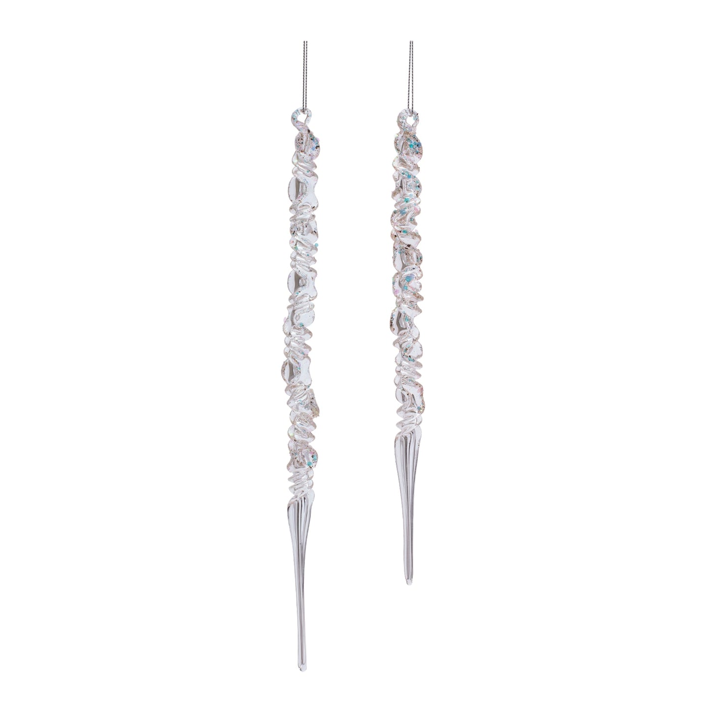 Glass Icicle Ornament Set of 6 Ð 9.75" & 11.5"