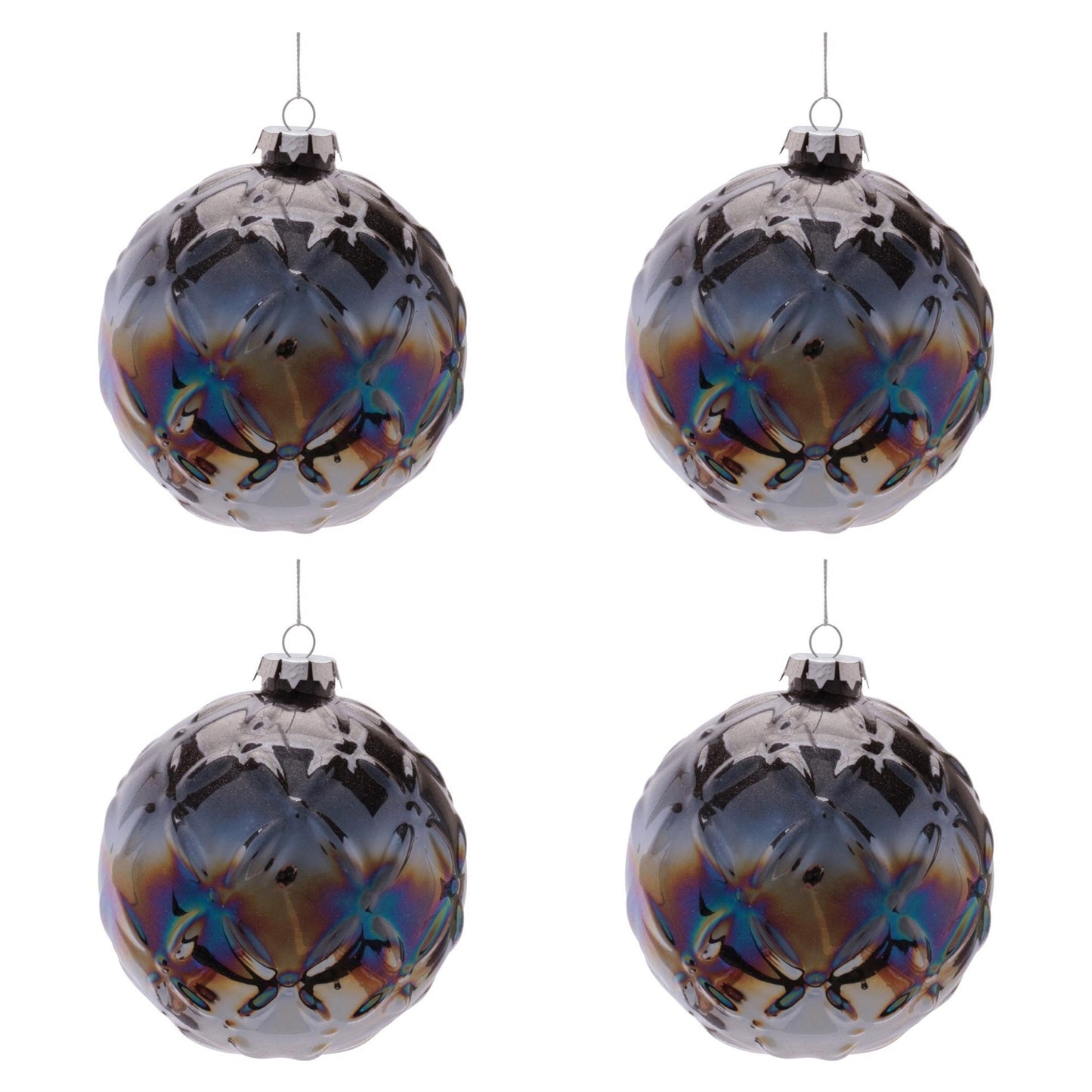 Glass Ball Ornament Set of 4 Ð 5"