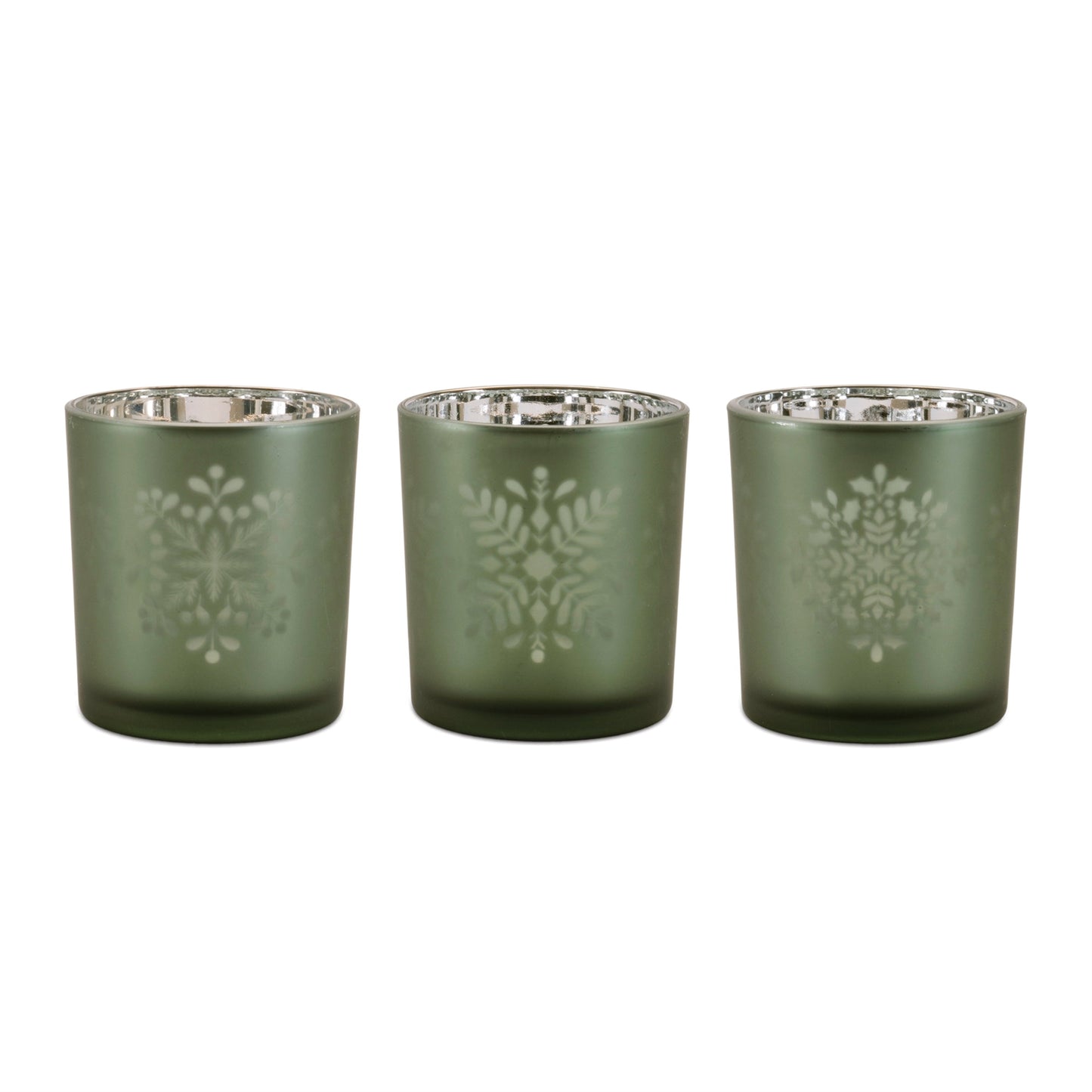 Frosted Snowflake Votive Holder (Set of 3)