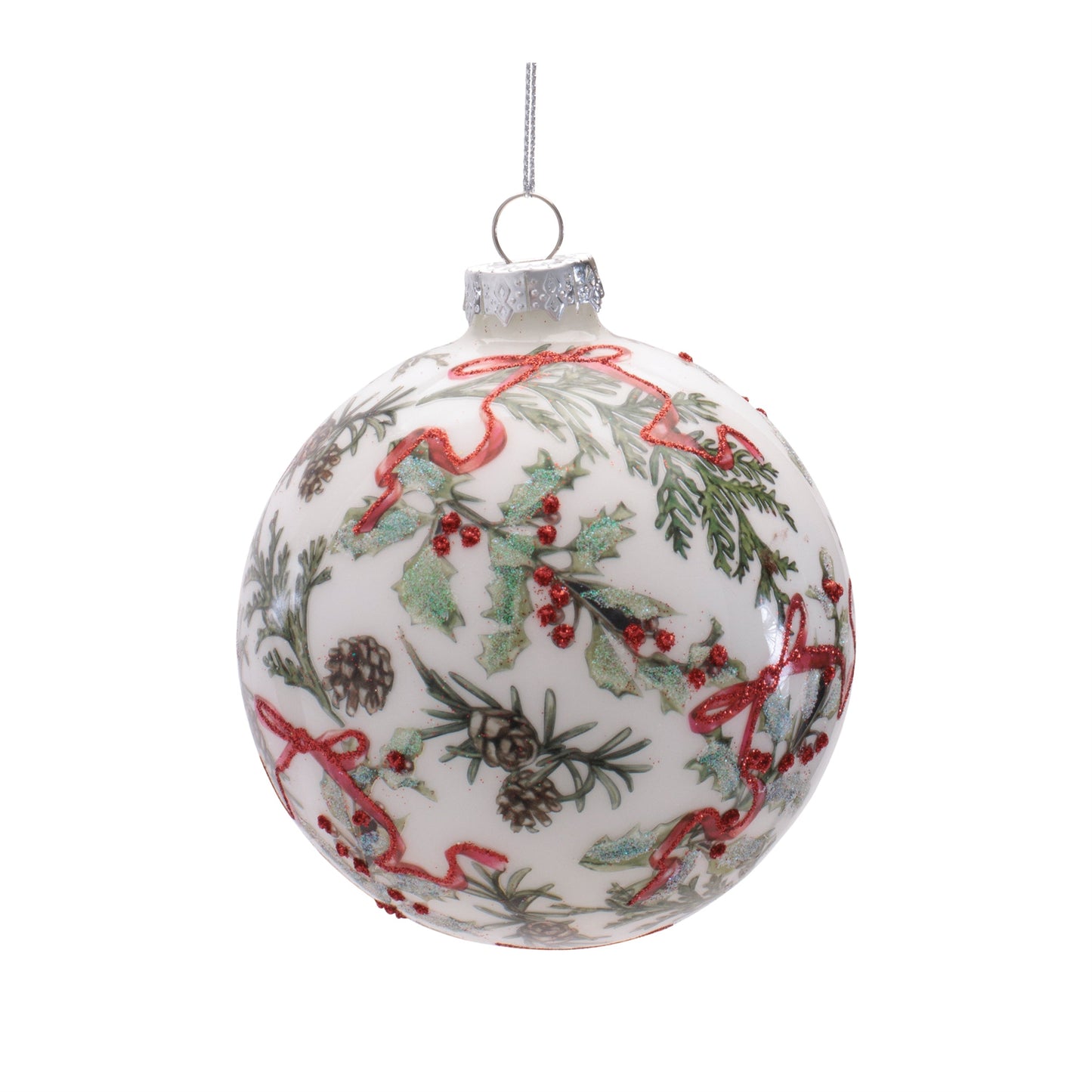 Holiday Botanical Glass Ornament (Set of 6)