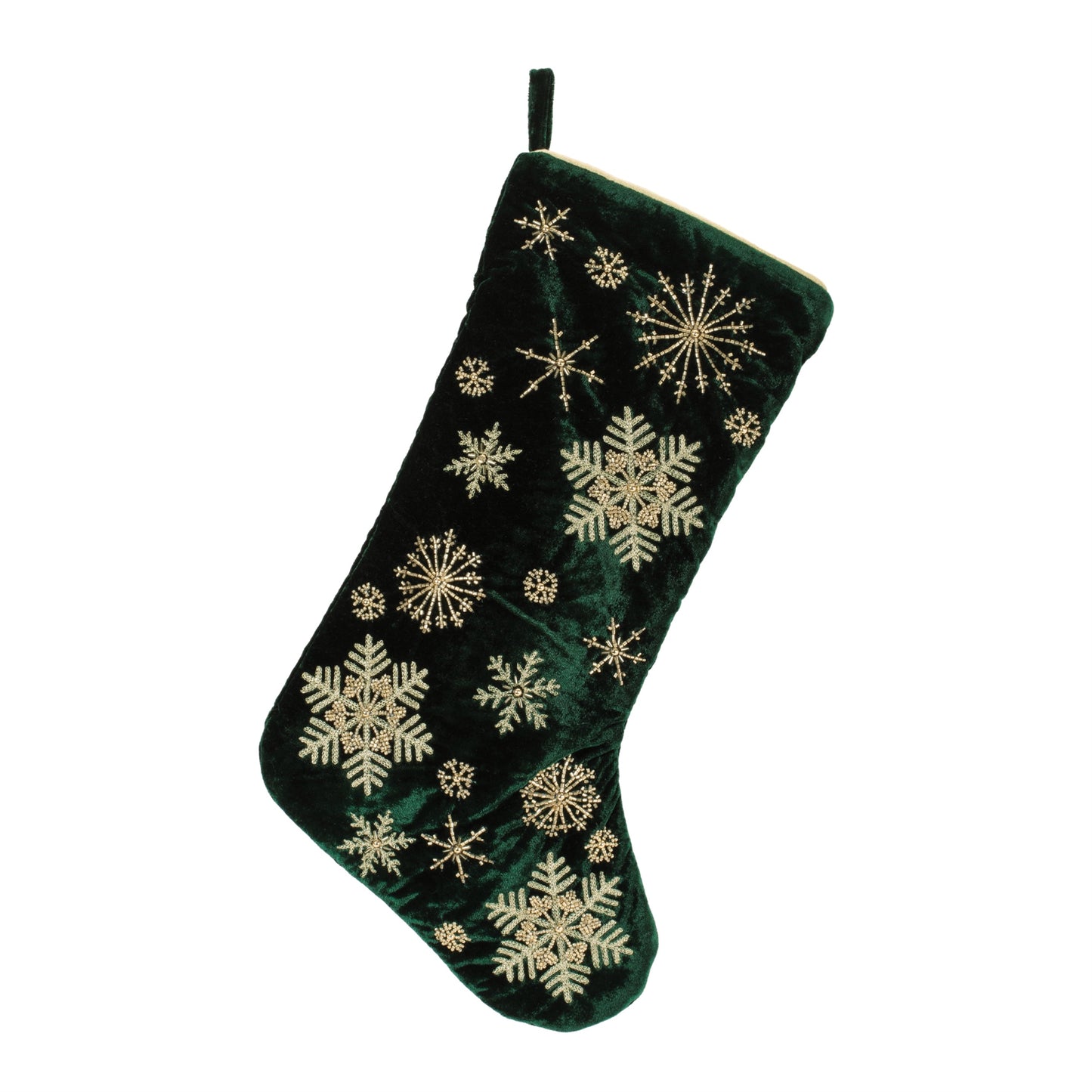 Velvet Snowflake Christmas Stocking 19.5"H