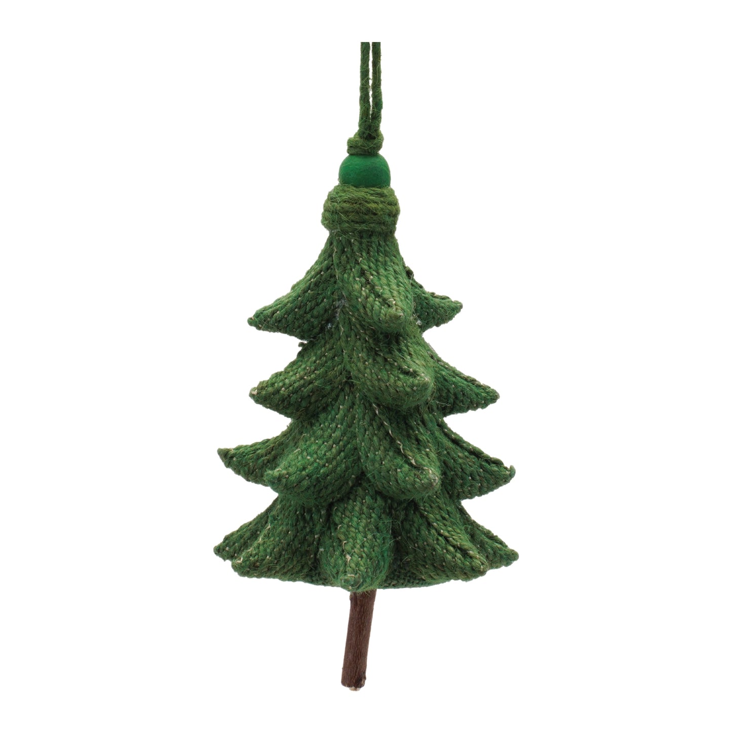 Rustic Tree Ornaments (Set of 4) Ð 5.5" Plastic with Jute Hangers