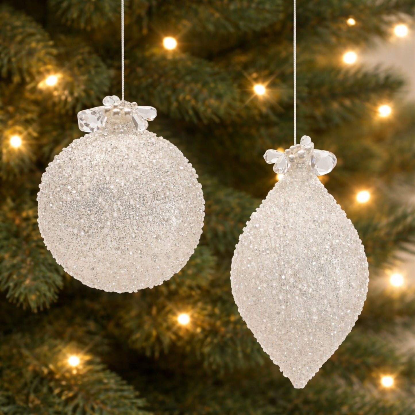 Glass Drop Ornaments (Set of 4) Ð 5" x 7" Christmas Tree Decorations