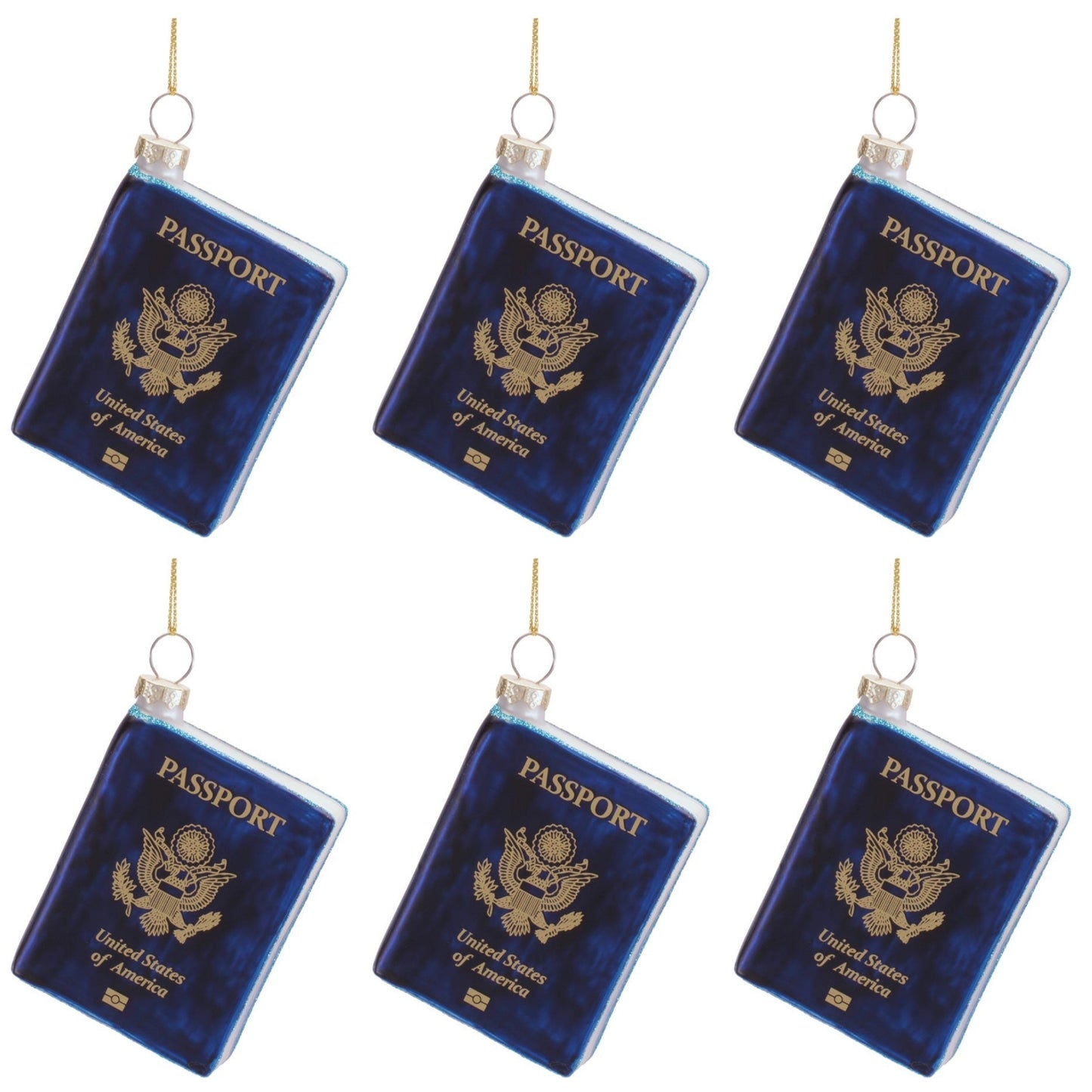 Passport Glass Ornament (Set of 6)