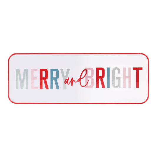 Metal Merry and Bright Sign 22"L
