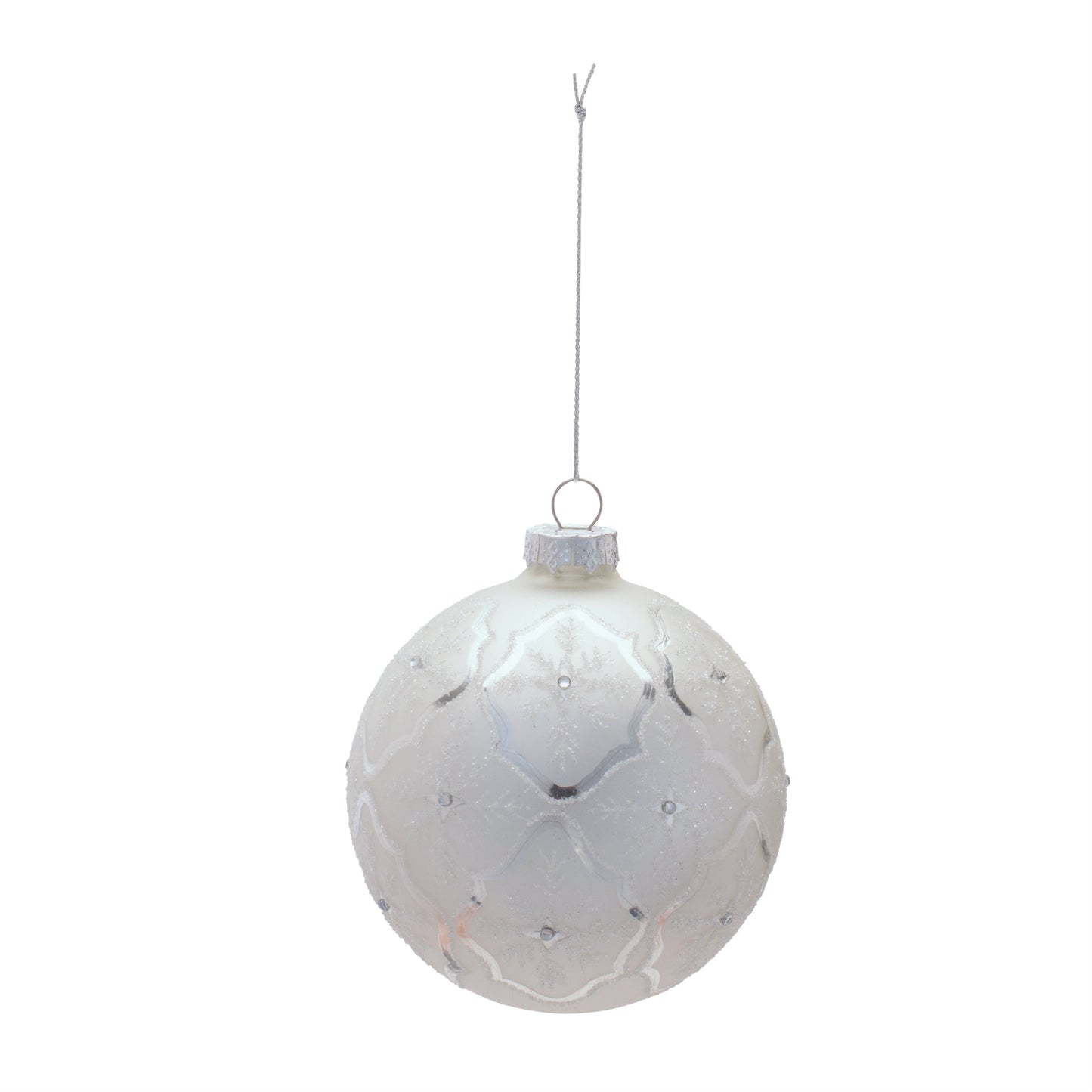 Glass Ball Ornaments with Snowflake (Set of 6)