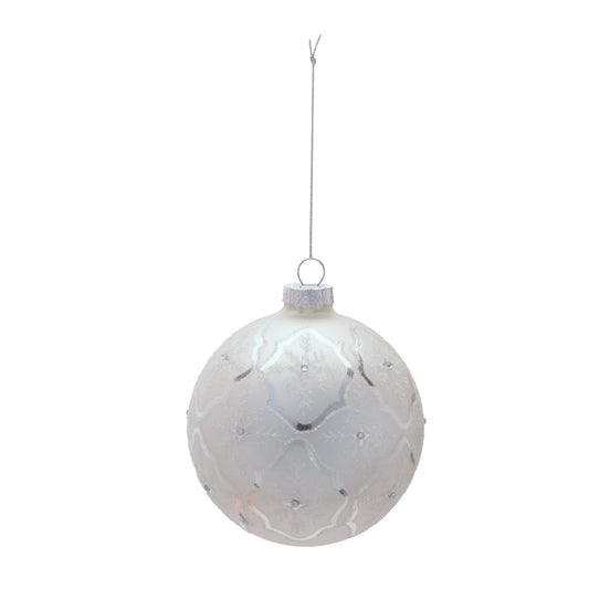 Glass Ball Ornaments with Snowflake (Set of 6)