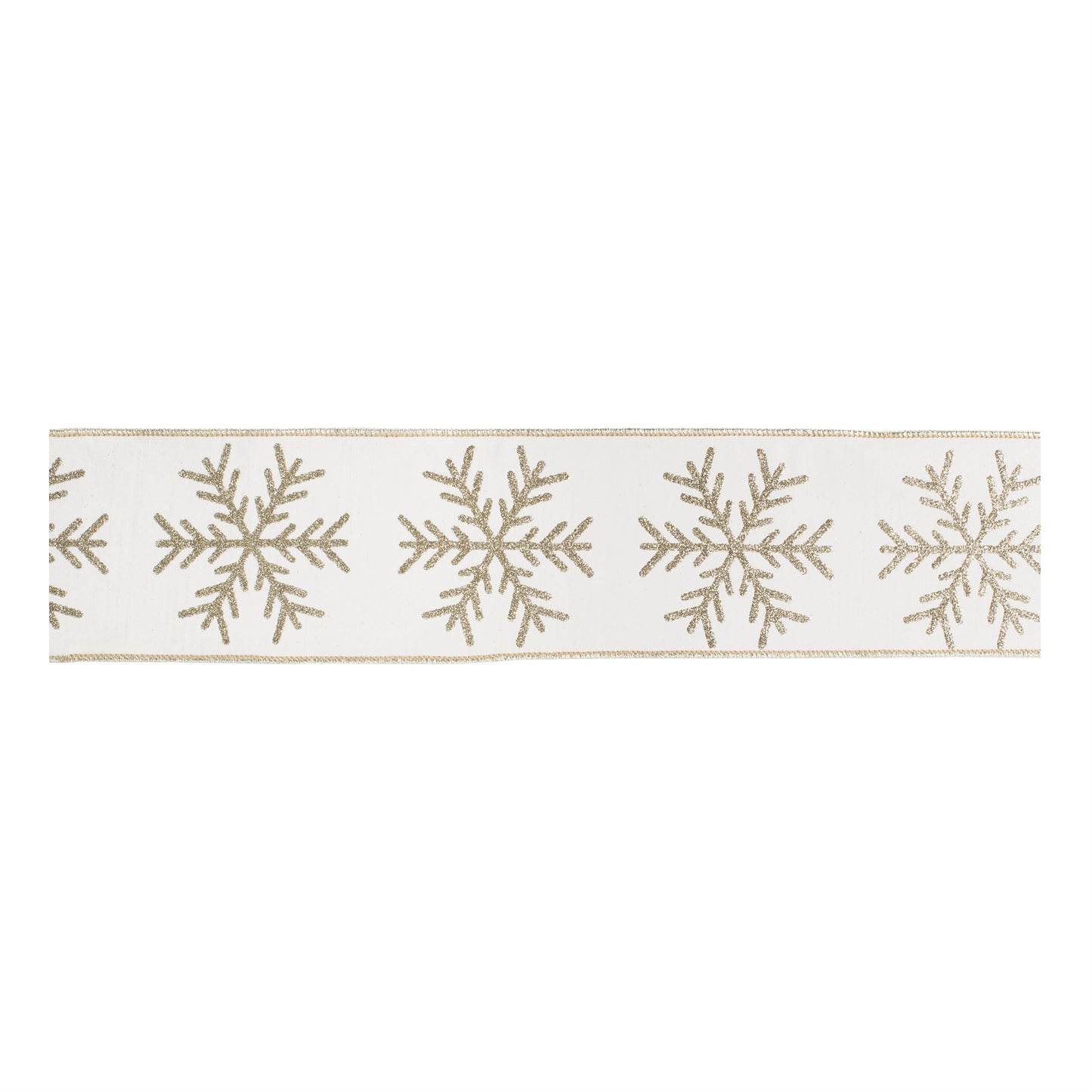Snowflake Wired Ribbon 4" x 5 Yds.
