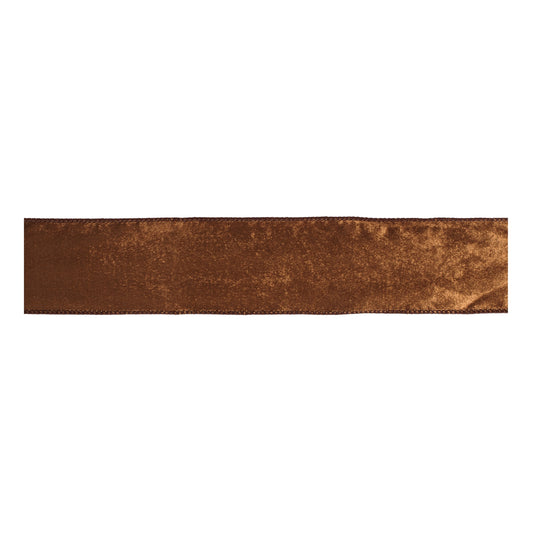 Rust Velvet Wired Ribbon 2.5" x 10 Yds.