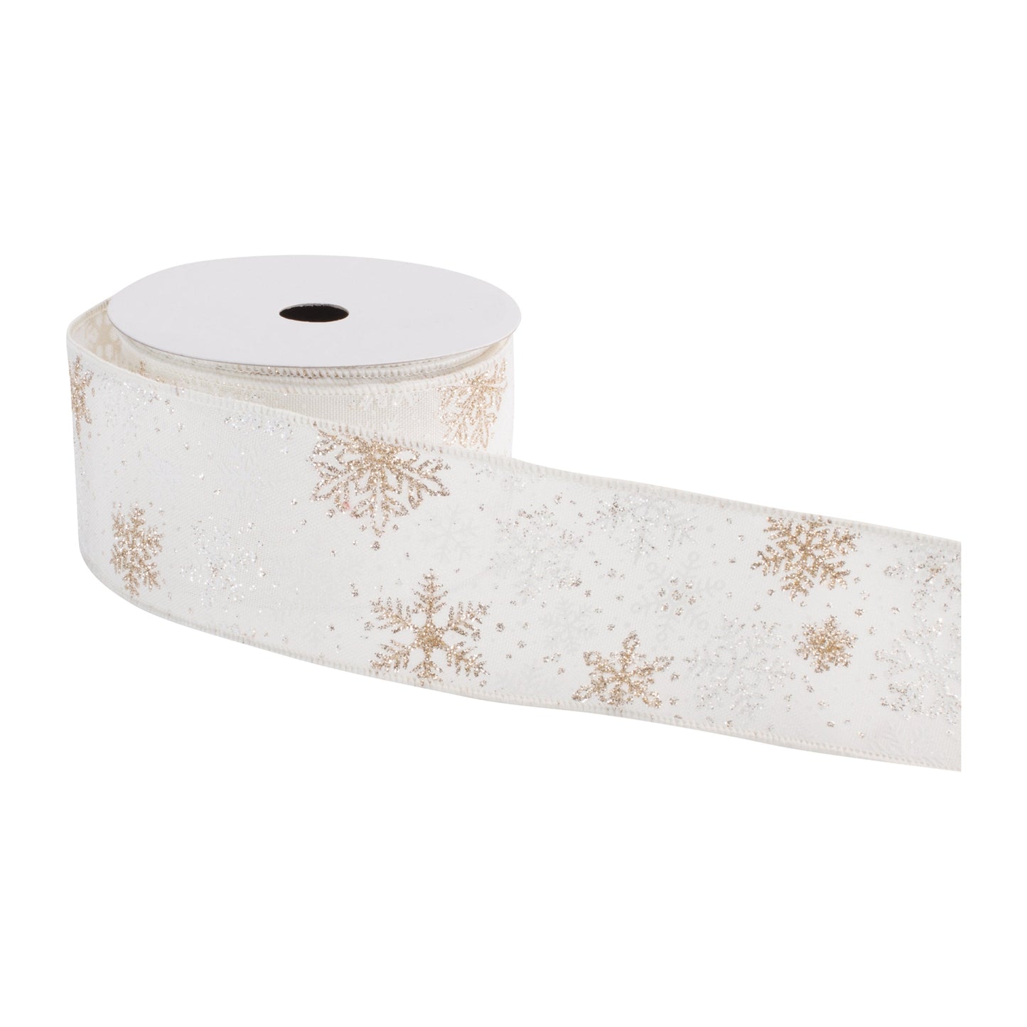 Snowflake Wired Ribbon 2.5" x 10 Yds.