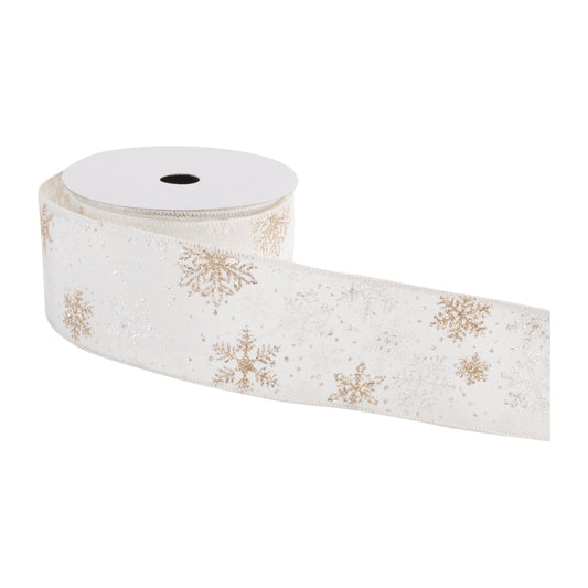 Snowflake Wired Ribbon 2.5" x 10 Yds.