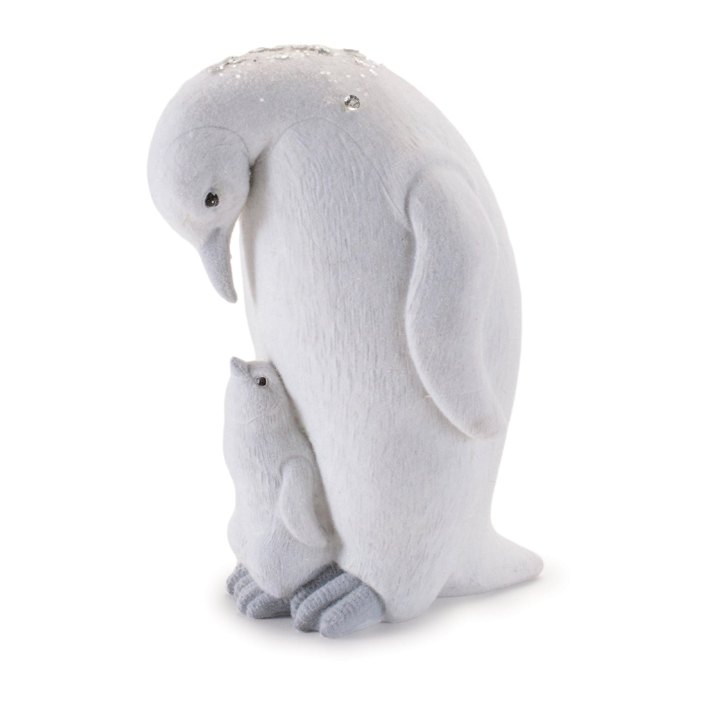 Penguin and Chick Figurines in White Finish (Set of 4)