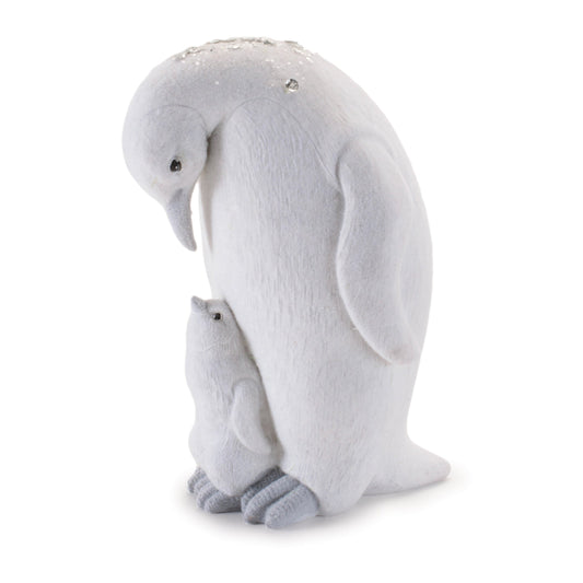 Penguin and Chick Figurines in White Finish (Set of 4)