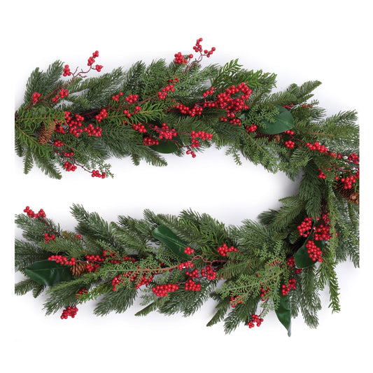 Pine and Berry Garland 6'L