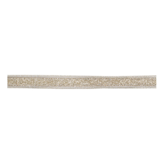 Gold Beaded Glitter Wired Ribbon 1.5" x 5 Yds.