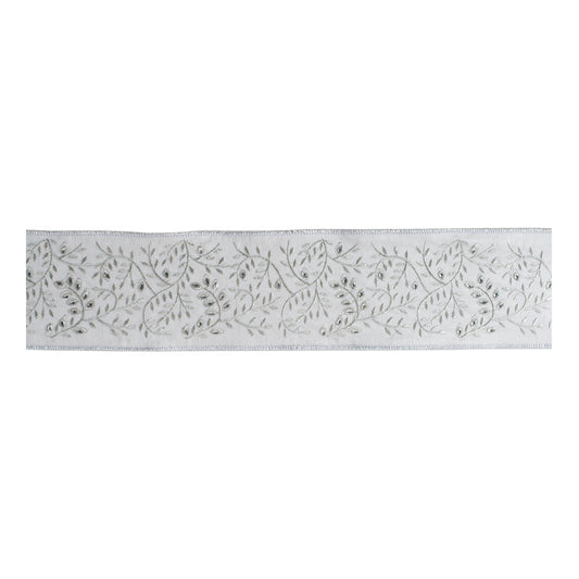 Embroidered Vine Wired Ribbon 4" x 5 Yds.
