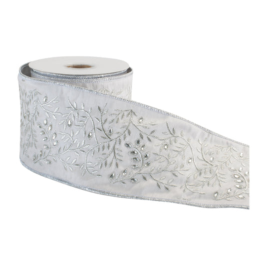 Embroidered Vine Wired Ribbon 4" x 5 Yds.