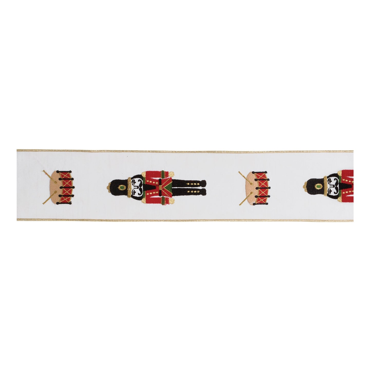 Embroidered Nutcracker Wired Ribbon 4" x 5 Yds.