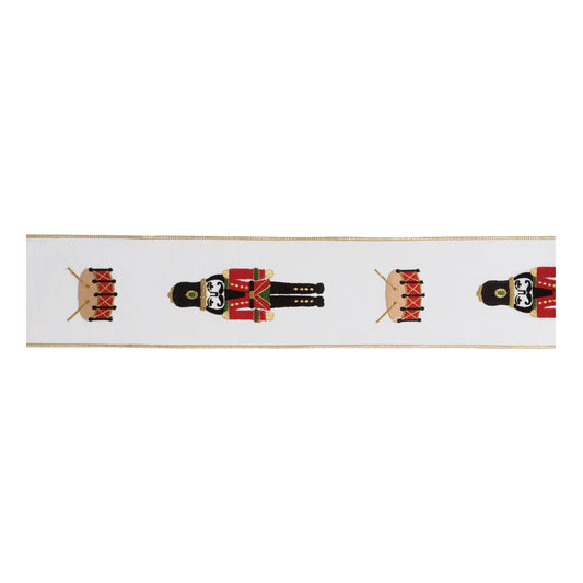 Embroidered Nutcracker Wired Ribbon 4" x 5 Yds.