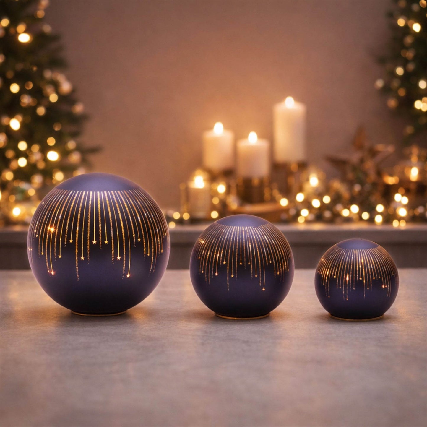 LED Frosted Star Globe (Set of 2)