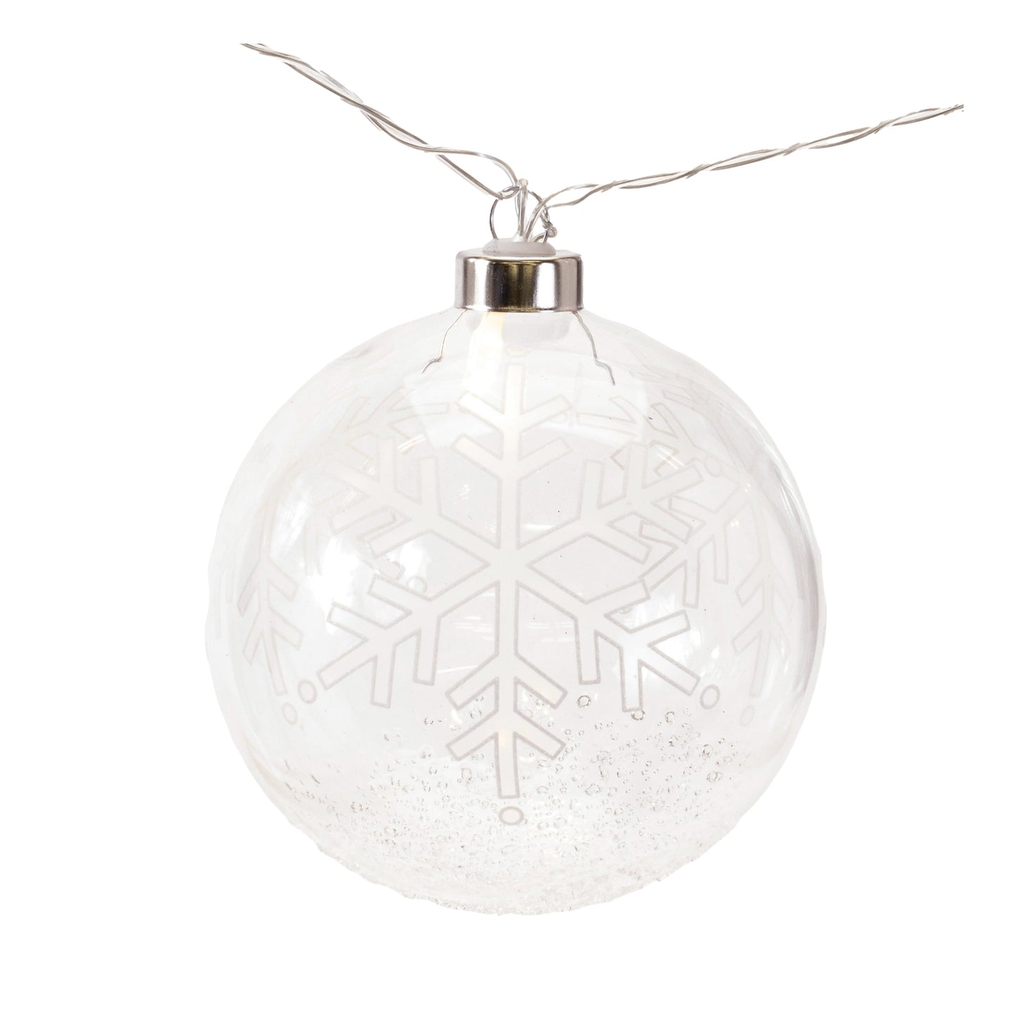 LED Snowflake Ball Ornament Light String 4.5'L