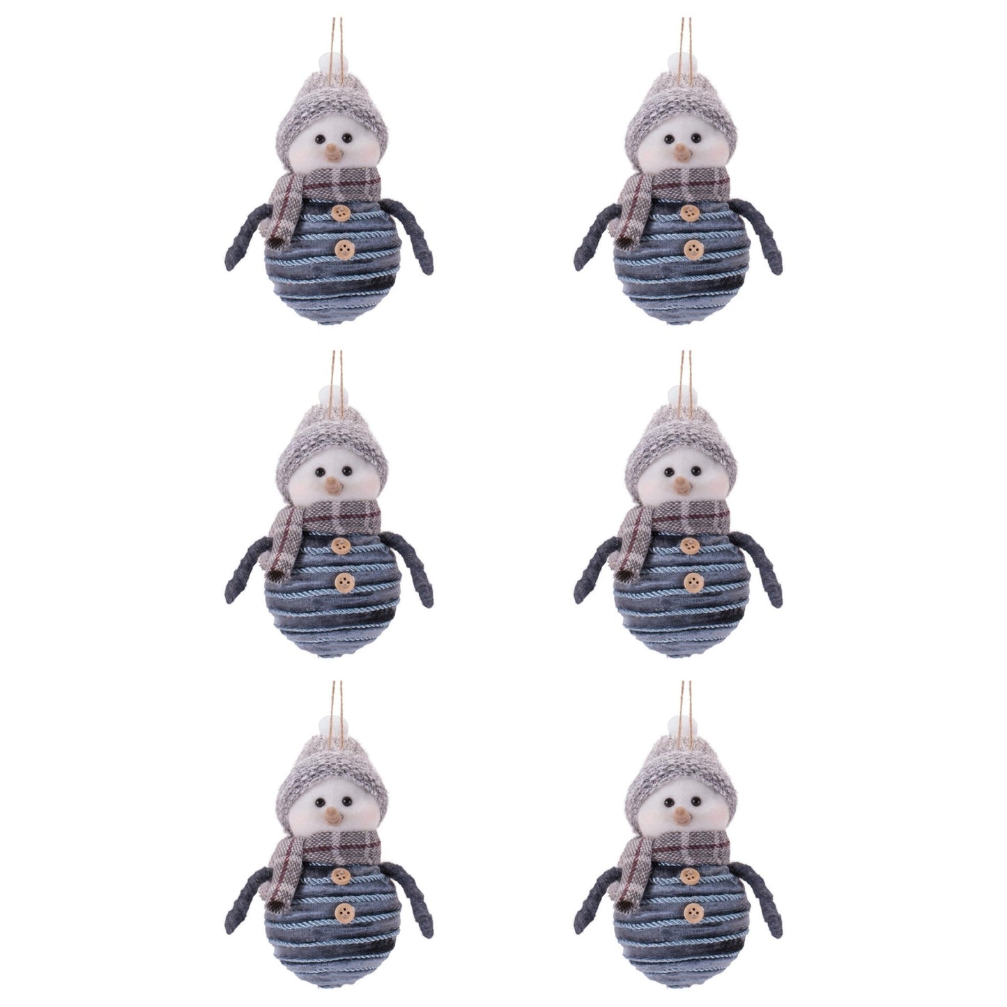 Snowman Ornaments (Set of 6)
