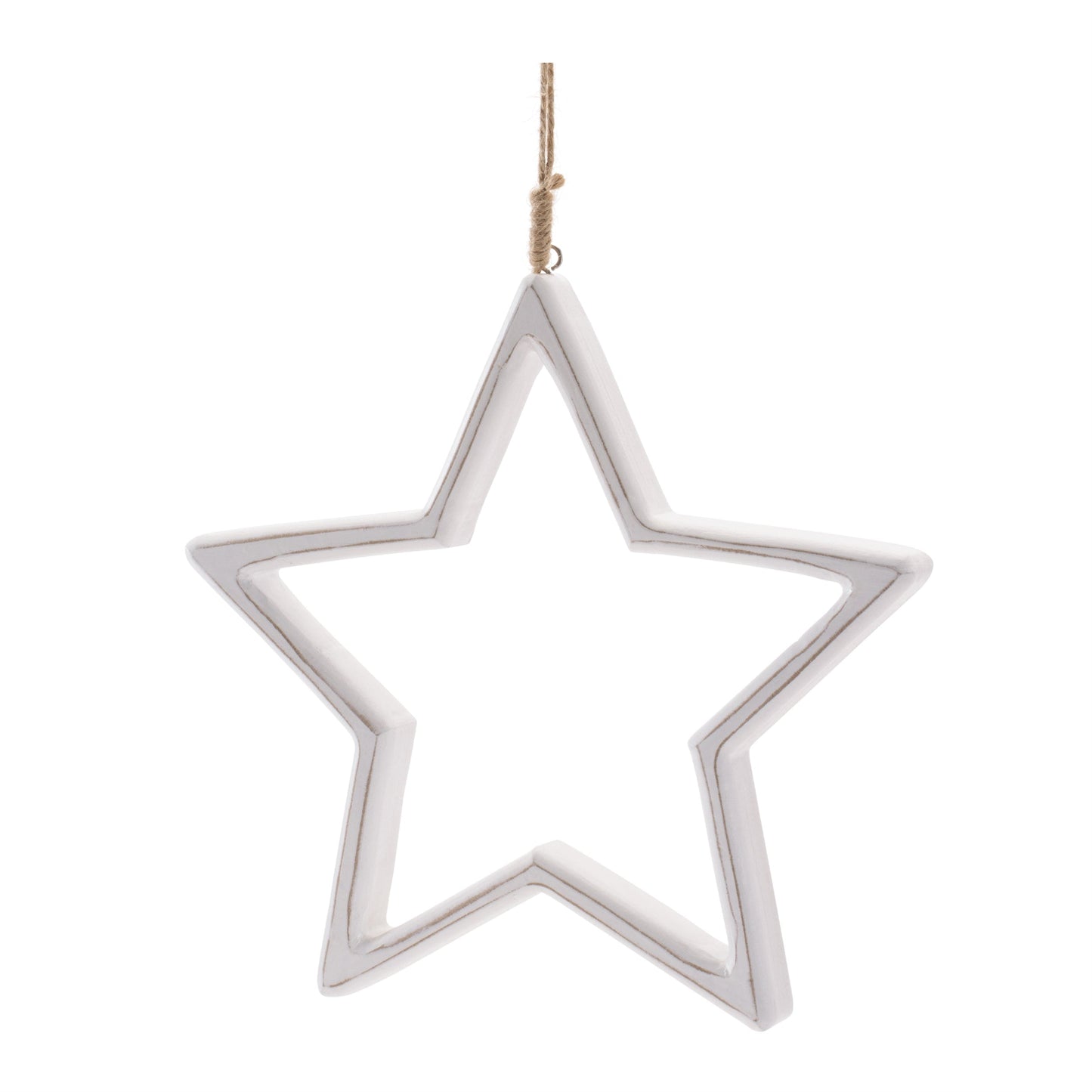 Carved Wooden Star Ornament (Set of 2)