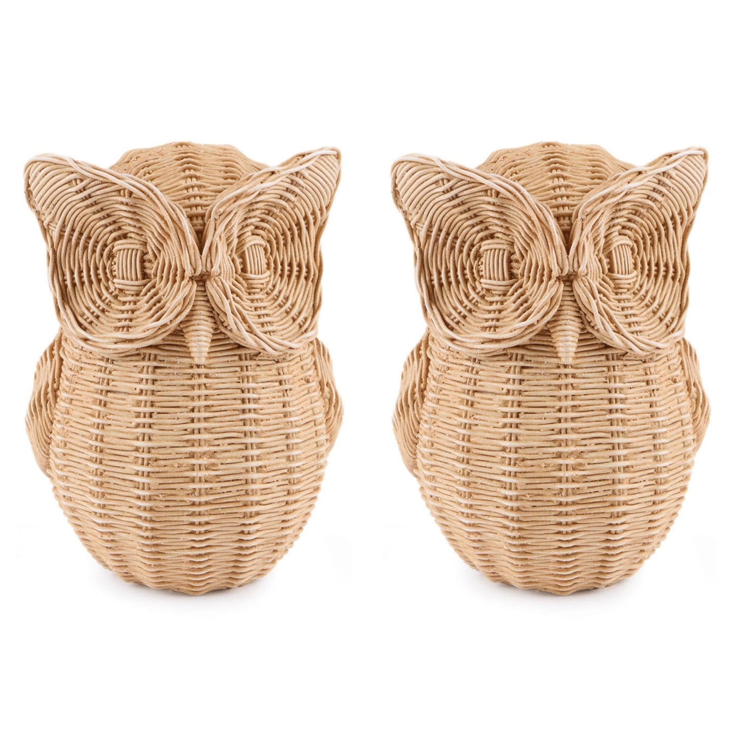 Woven Look Owl Figurines (Set of 2)