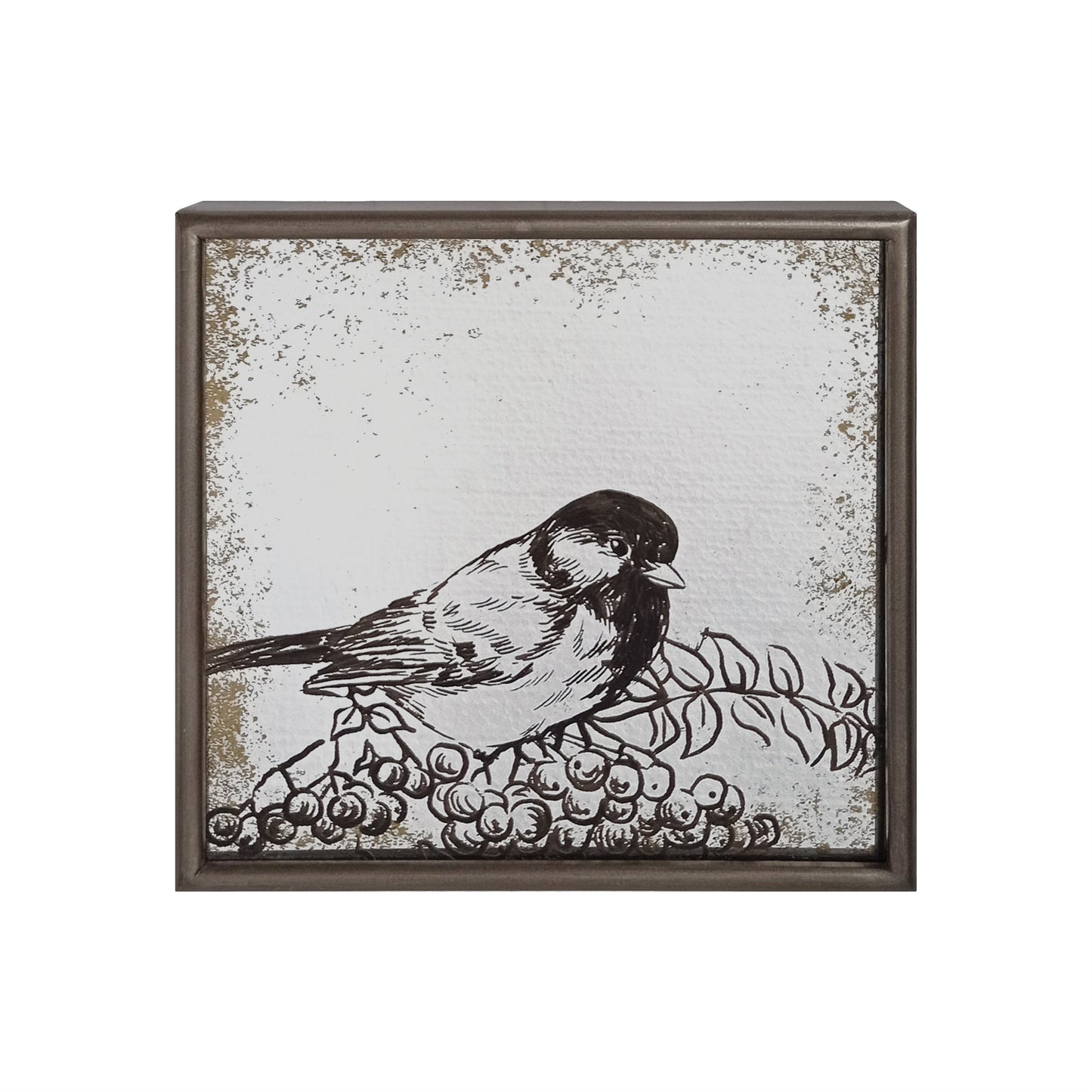 Bird Silhouette Mirror Plaques (Set of 4)