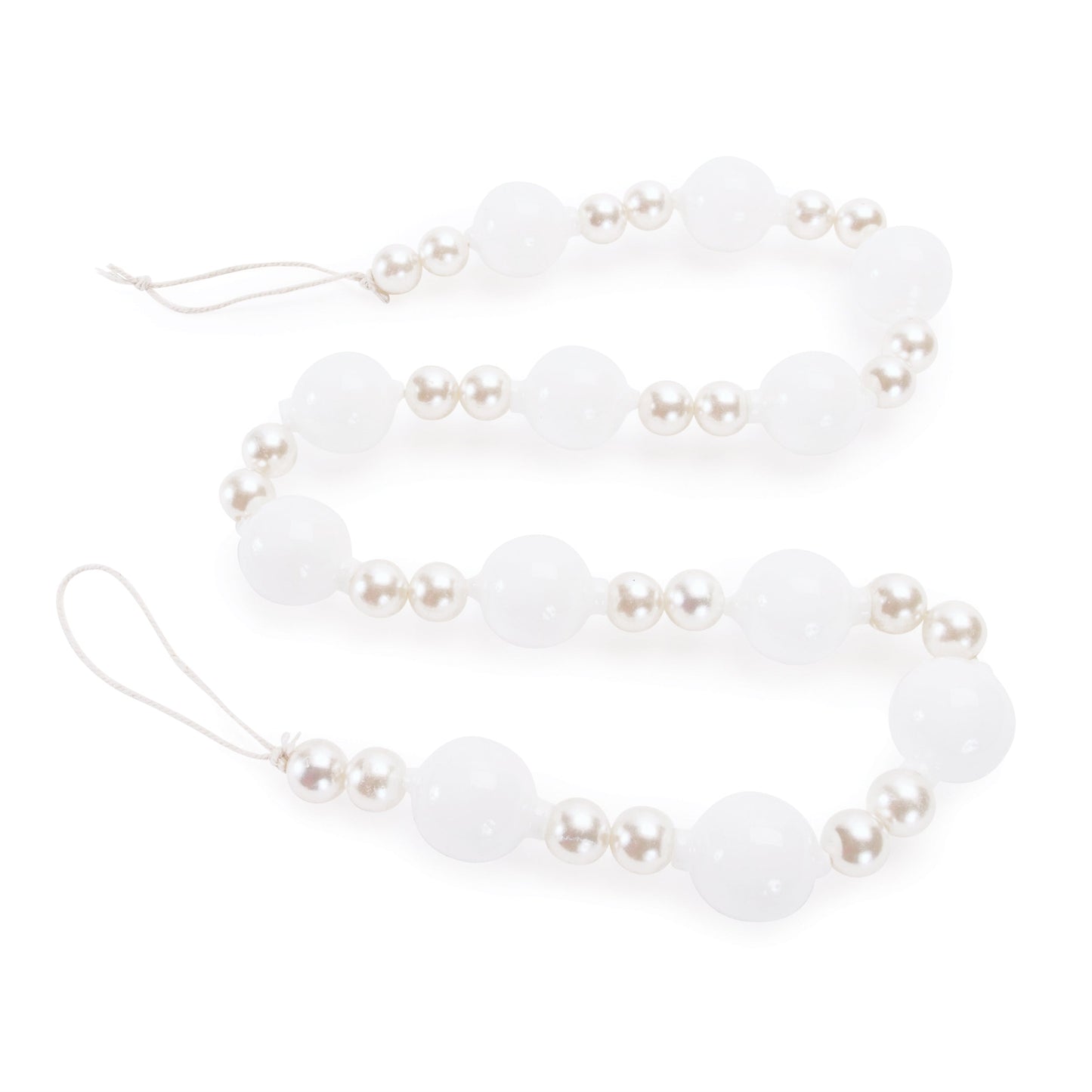 White and Pearl Glass Ball Garland 32"