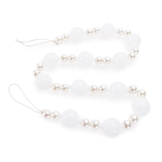 White and Pearl Glass Ball Garland 32"