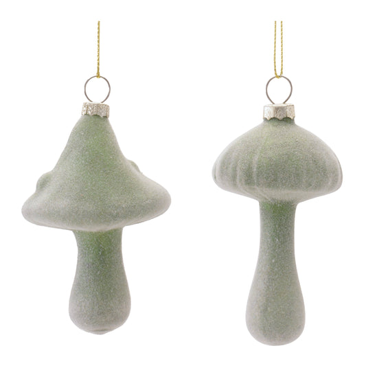 Glass Mushroom Ornaments (Set of 12)