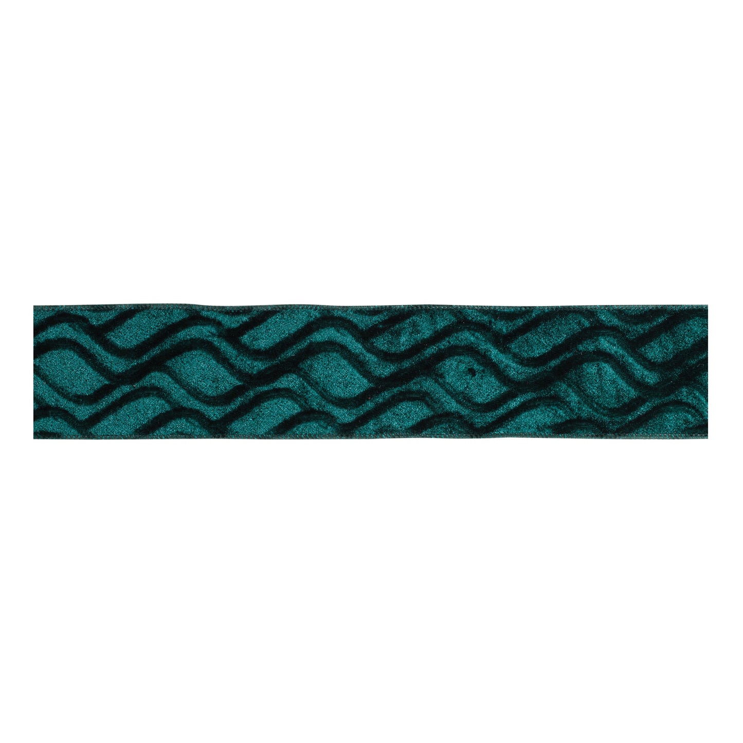 Embossed Wave Velvet Wired Polyester Ribbon 2.5" x 10 Yds.