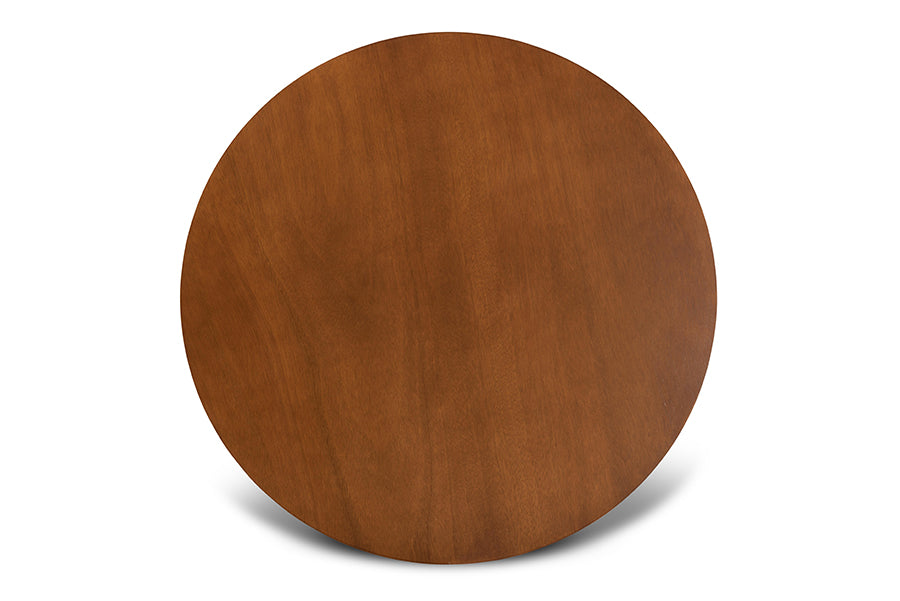 Baxton Studio Alisa Modern and Contemporary Grey Fabric Upholstered and Walnut Brown Finished Wood 5-Piece Dining Set