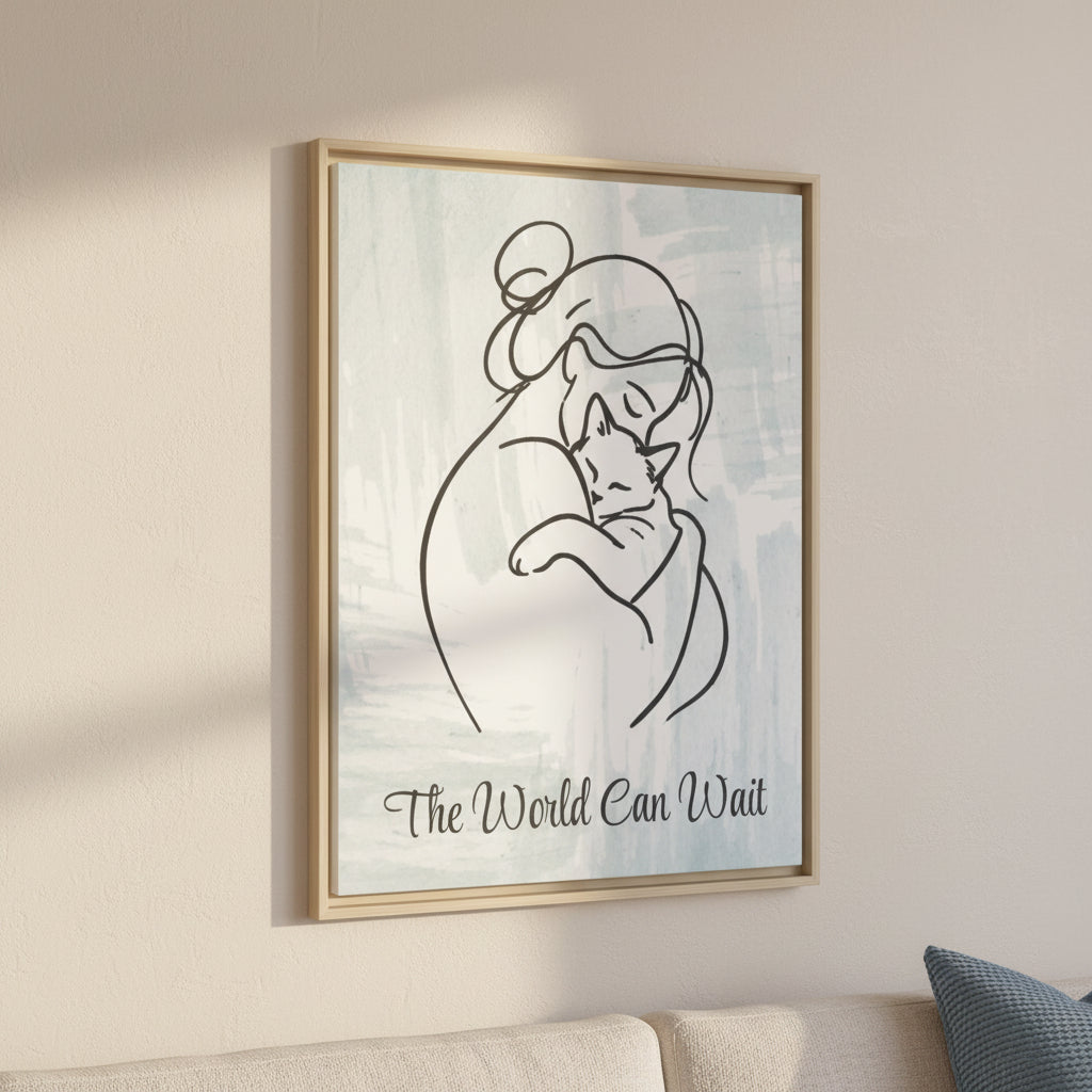 The World Can Wait Cat Canvas Print
