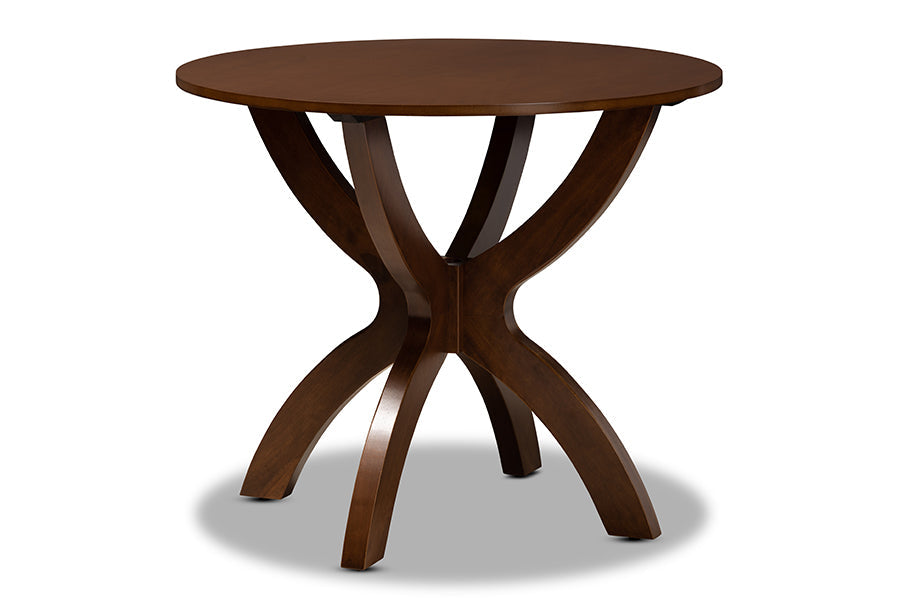 Baxton Studio Aspen Modern and Contemporary Grey Fabric Upholstered and Walnut Brown Finished Wood 5-Piece Dining Set