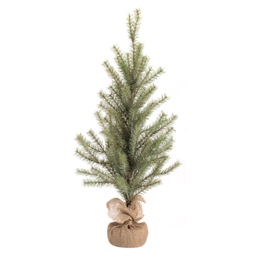 Glittered Pine Tree in Burlap 36"H