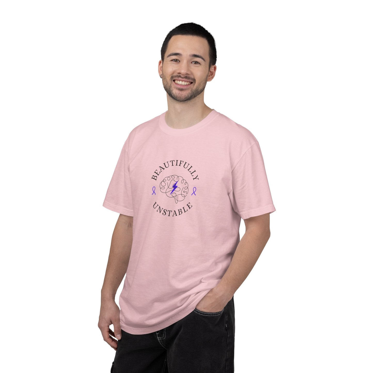 Beautifully Unstable Unisex T-Shirt – Epilepsy Awareness Purple Ribbon Tee
