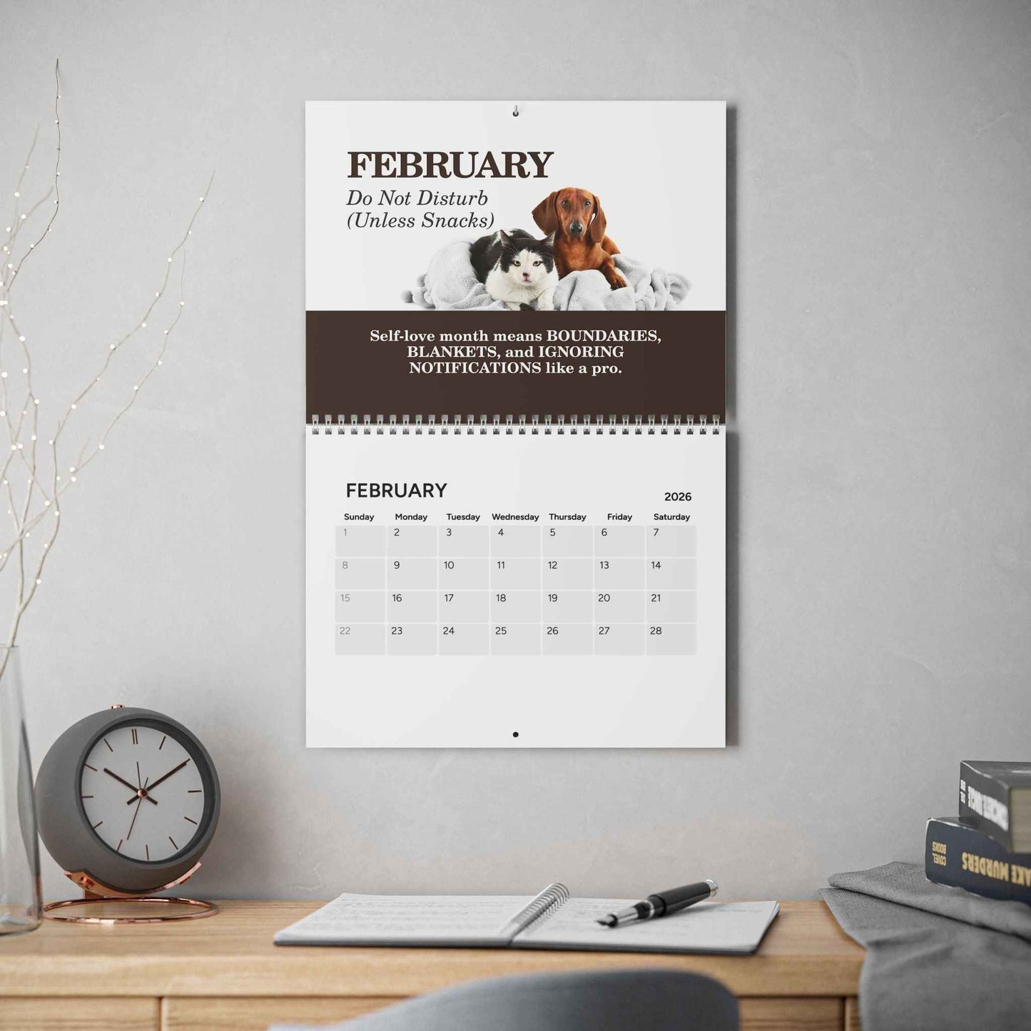 2026 Mind Unplugged Desk Calendar — A Year of Rest & Reset
