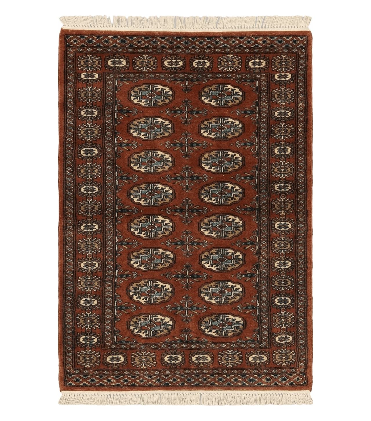 3' X 4' Vintage Handmade Pakistan Turkoman Bokhara Fine Woven Wool Rug