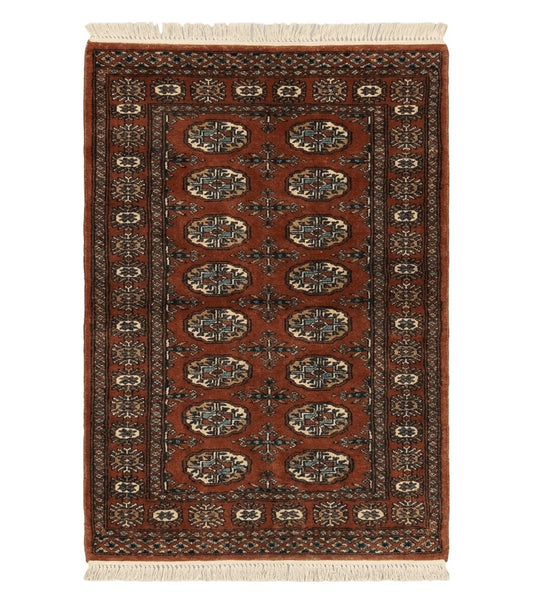 3' X 4' Vintage Handmade Pakistan Turkoman Bokhara Fine Woven Wool Rug