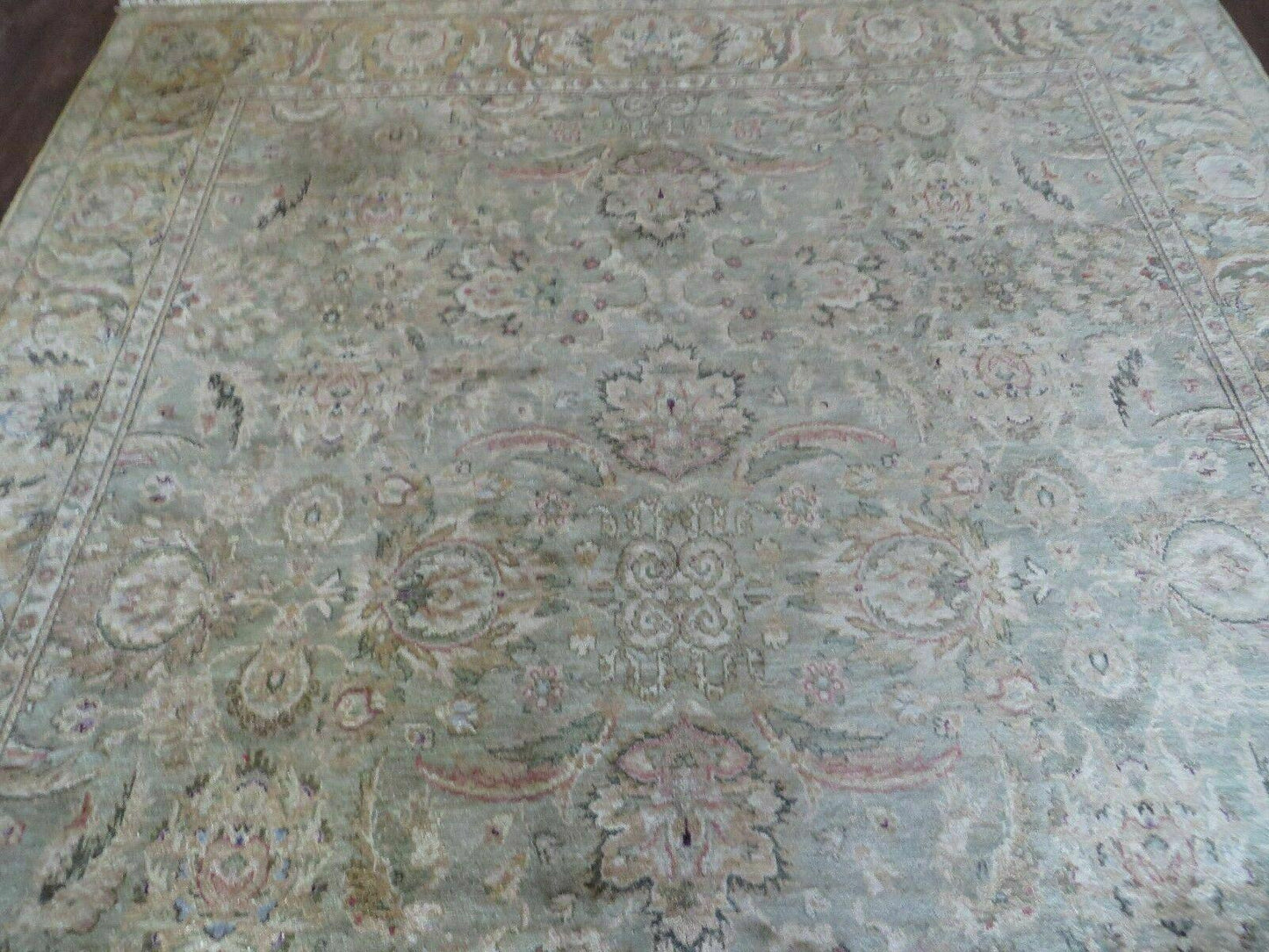 8' X 10' Vintage Handmade India Floral Oriental Top Quality Jaipur Tea Wash