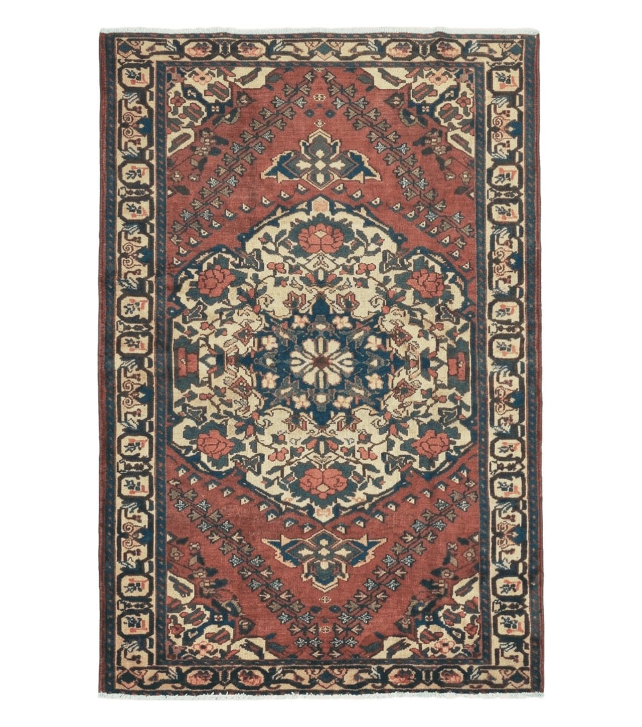 4' X 7' Antique 1920 Handmade Turkish Medallion Wool Rug Veg Dye Nice
