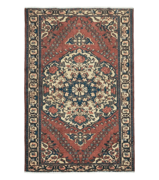 4' X 7' Antique 1920 Handmade Turkish Medallion Wool Rug Veg Dye Nice